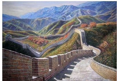409x284 Great Wall Of China Painting Hd Wallpaper, Background Images - Great Wall Of China Painting