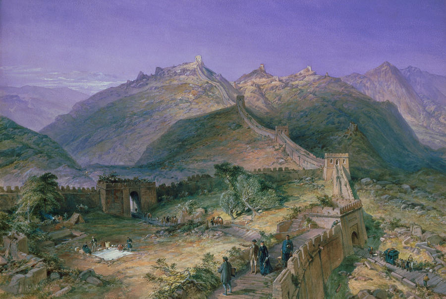 900x603 The Great Wall Of China Painting By William Simpson - Great Wall Of China Painting