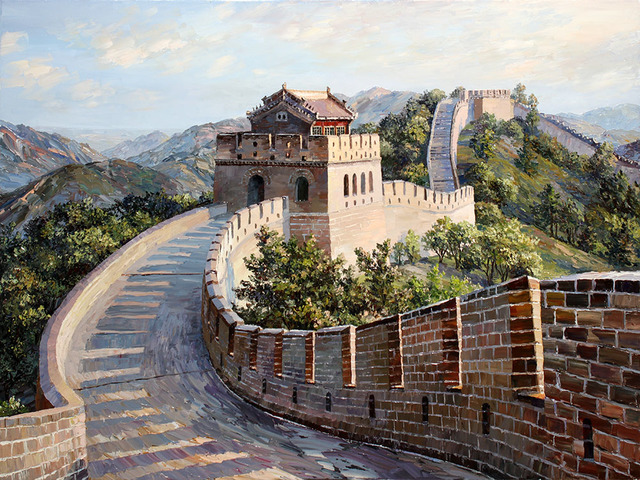 640x480 Artemis Artists Association Artwork The Great Wall Of China - Great Wall Of China Painting