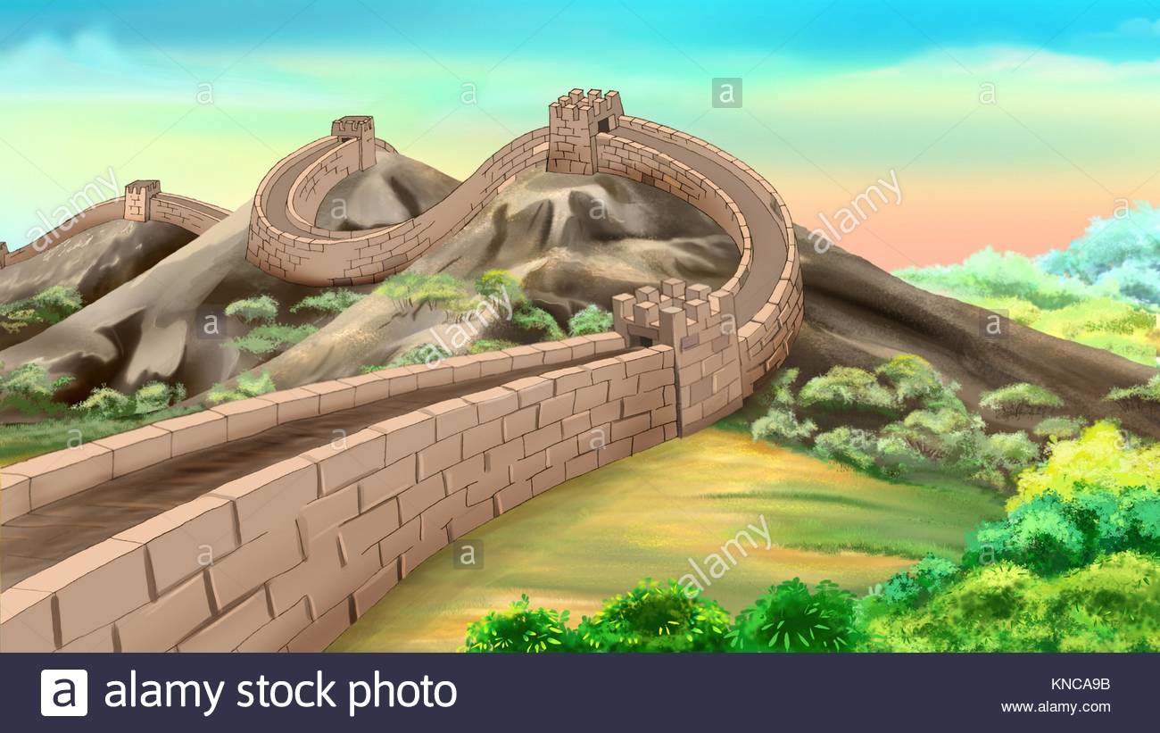 1300x821 Digital Painting Of The Great Wall Of China - Great Wall Of China Painting