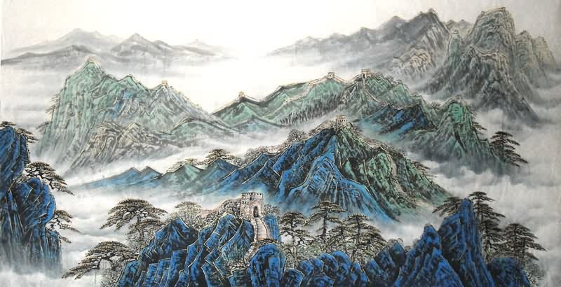 800x410 Chinese Great Wall Paintings, China Great Wall Art Scrolls - Great Wall Painting