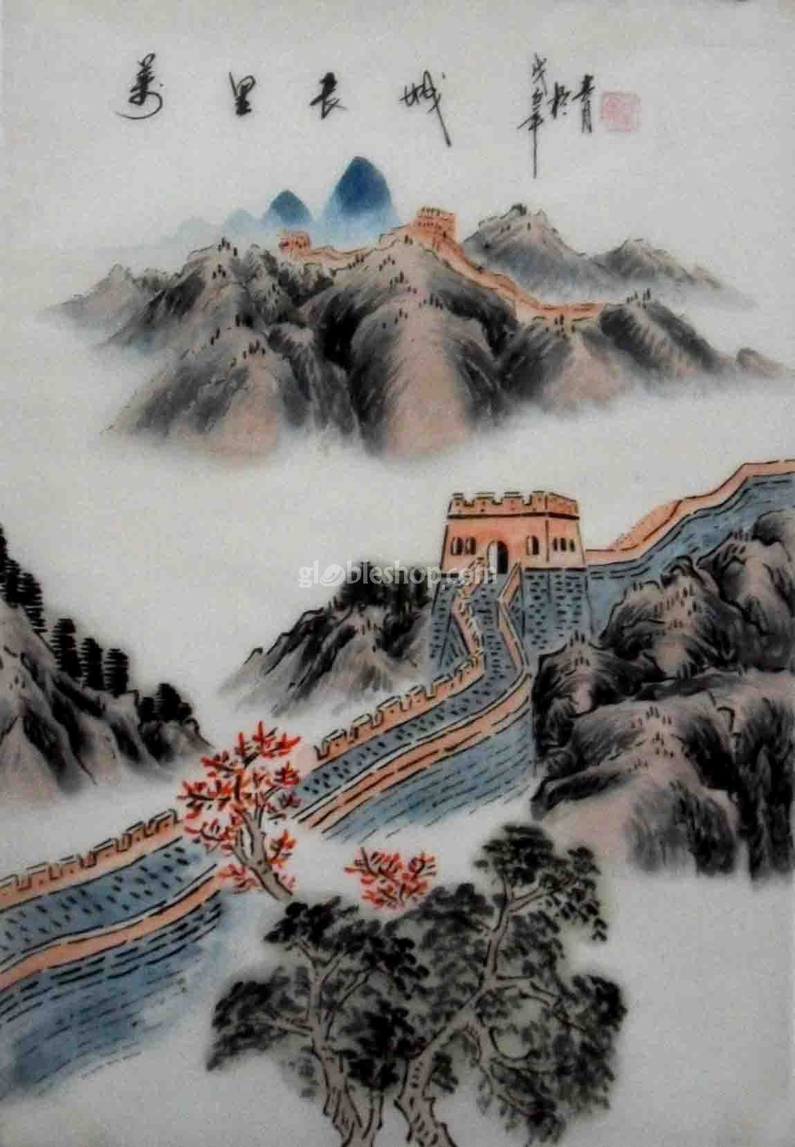 1149x1657 Chinese Silk Painting,great Wall In Autumn,chinese Landscape Painting - Great Wall Painting