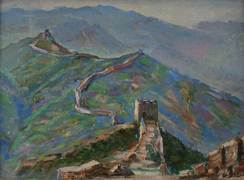 499x368 Great Wall Oil Painting By Xue Sheng Tan - Great Wall Painting