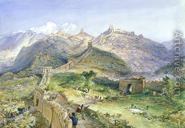 600x417 The Great Wall Of China, 1874 Reproduction By William Simpson - Great Wall Painting