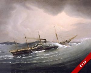 300x240 The Great Western Steam Paddle Ship Tidal Wave Painting Art Real - Great Western Painting