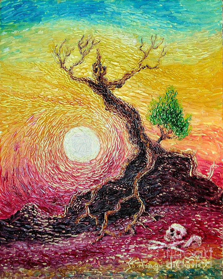 720x900 Greed Homage To Van Gogh Painting By Santiago Chavez - Greed Painting