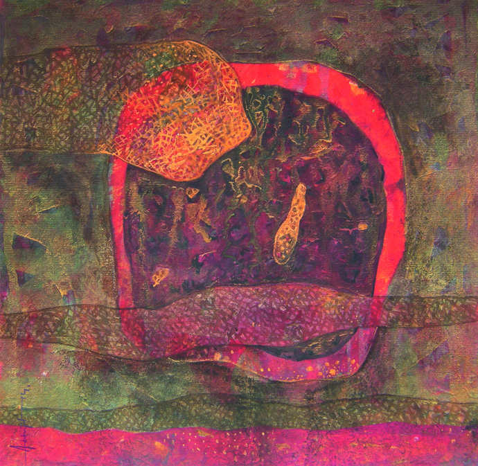 690x673 Greed By Artist Abhijit Das Expressionism, Painting Mojarto - Greed Painting