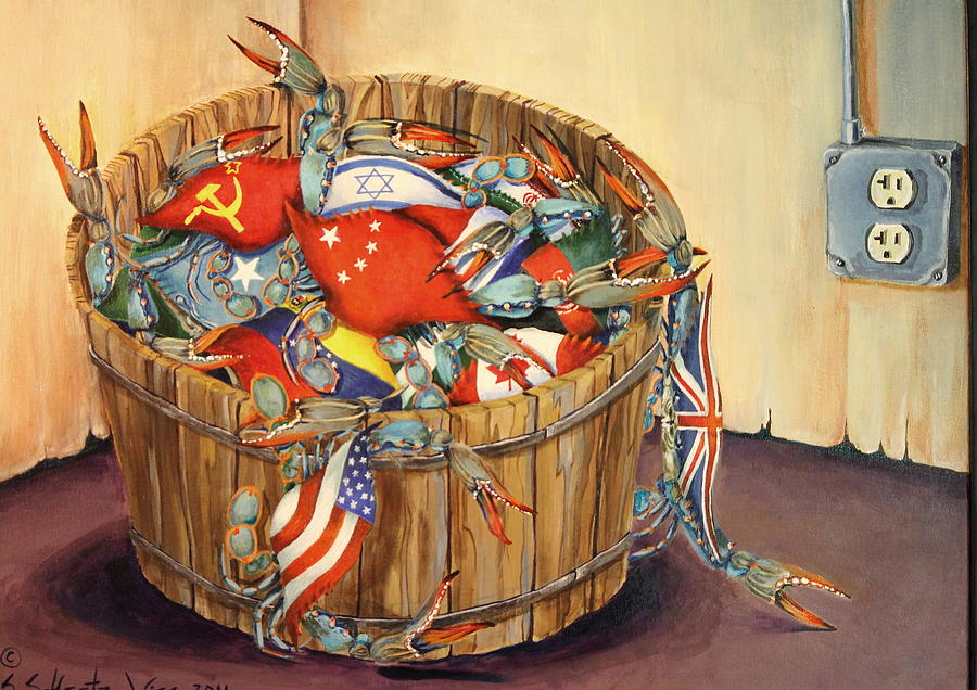 900x636 No One Escapes Painting By Sandra Scheetz Wise - Greed Painting