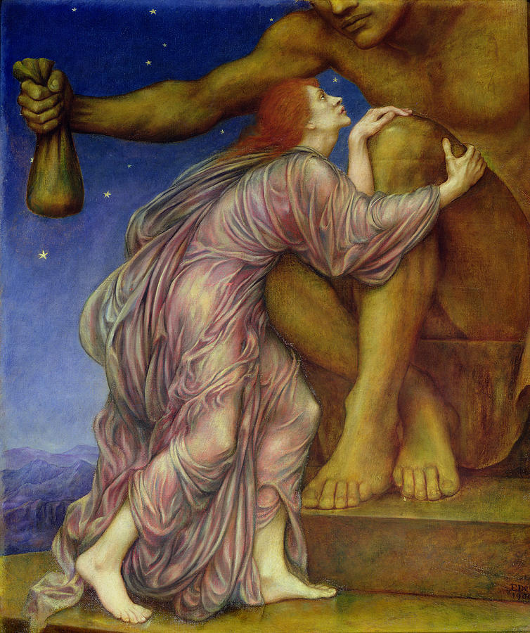 754x900 The Worship Of Mammon Painting By Evelyn De Morgan - Greed Painting