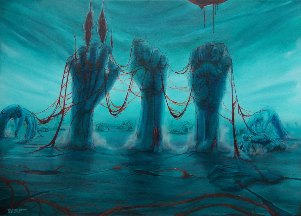 1056x756 The Hands Of Greed, Hate And Envy By Bojanajokic - Greed Painting