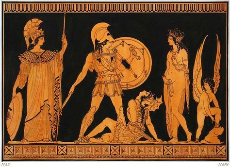 474x344 Ancient Art. Ancient Greek Painting, Achilles And Penthesella - Greek Art Painting