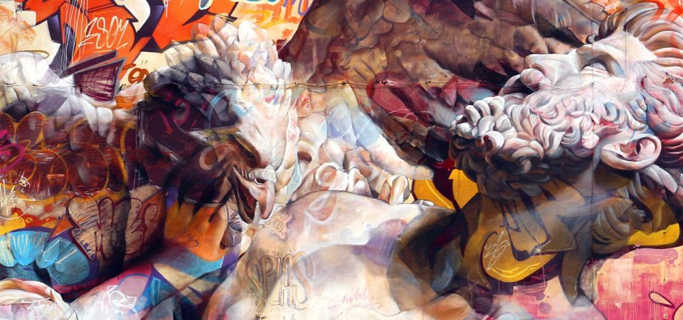 960x451 Greek Gods Graffiti Classically Styled Street Art By Spanish Duo - Greek God Painting