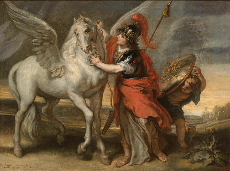 900x670 Athena And Pegasus Painting By Theodoor Van Thulden - Greek Goddess Athena Painting