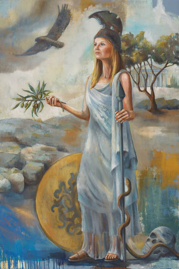 Spotlight Rachael Mccampbell - Greek Goddess Athena Painting. 