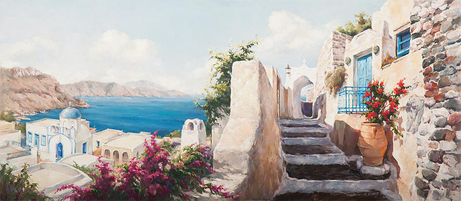 900x392 Greek Landscape Painting By Yanko Yanev - Greek Landscape Painting