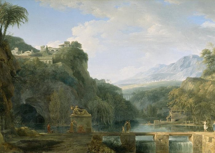 700x500 Landscape Of Ancient Greece Greeting Card For Sale By Pierre Henri - Greek Landscape Painting