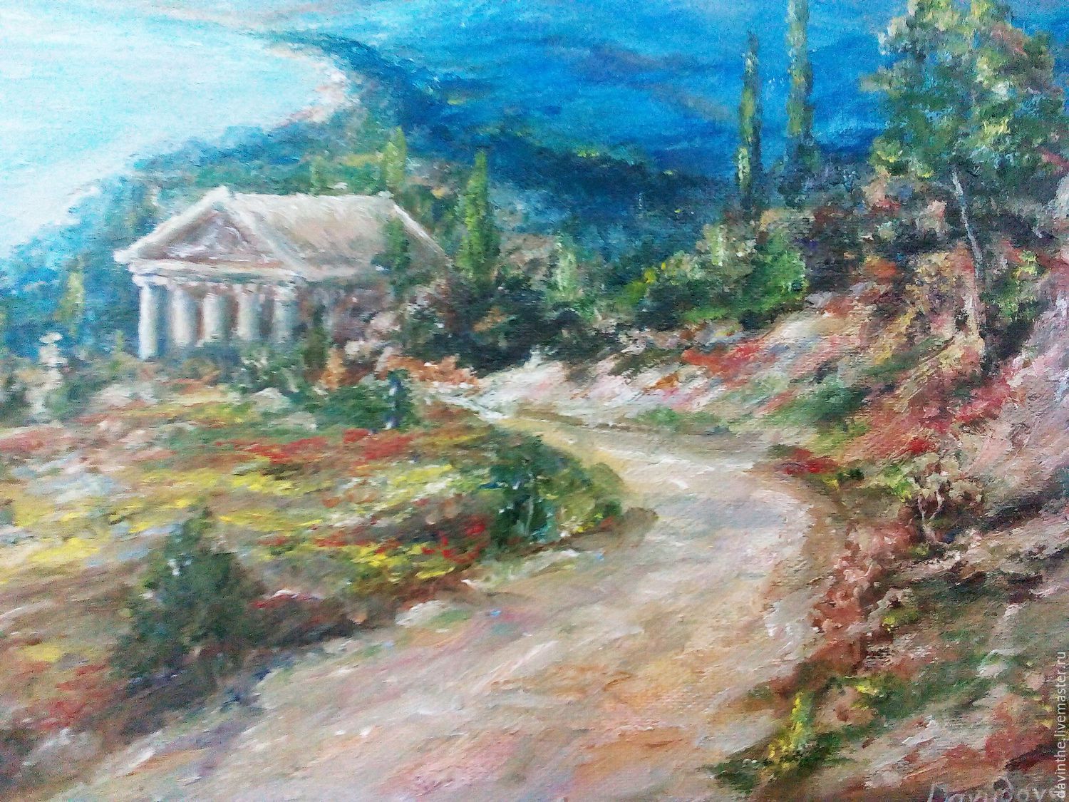 1500x1125 Landscape Oil Painting Greek Noon Shop Online On Livemaster - Greek Landscape Painting