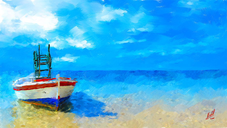 900x511 Greek Landscape By Kyr123 - Greek Landscape Painting