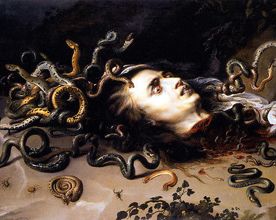 400x319 Greek Mythology Head Of Medusa Rubens Painting Real Canvas Art - Greek Mythology Art Painting