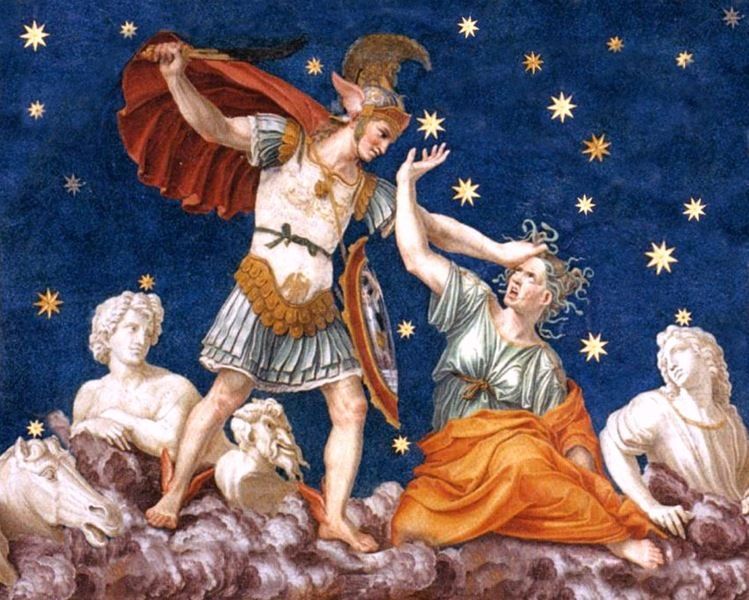 749x600 Perseus Killing Medusa Greek Mythology Painting Roman Art Real - Greek Mythology Painting