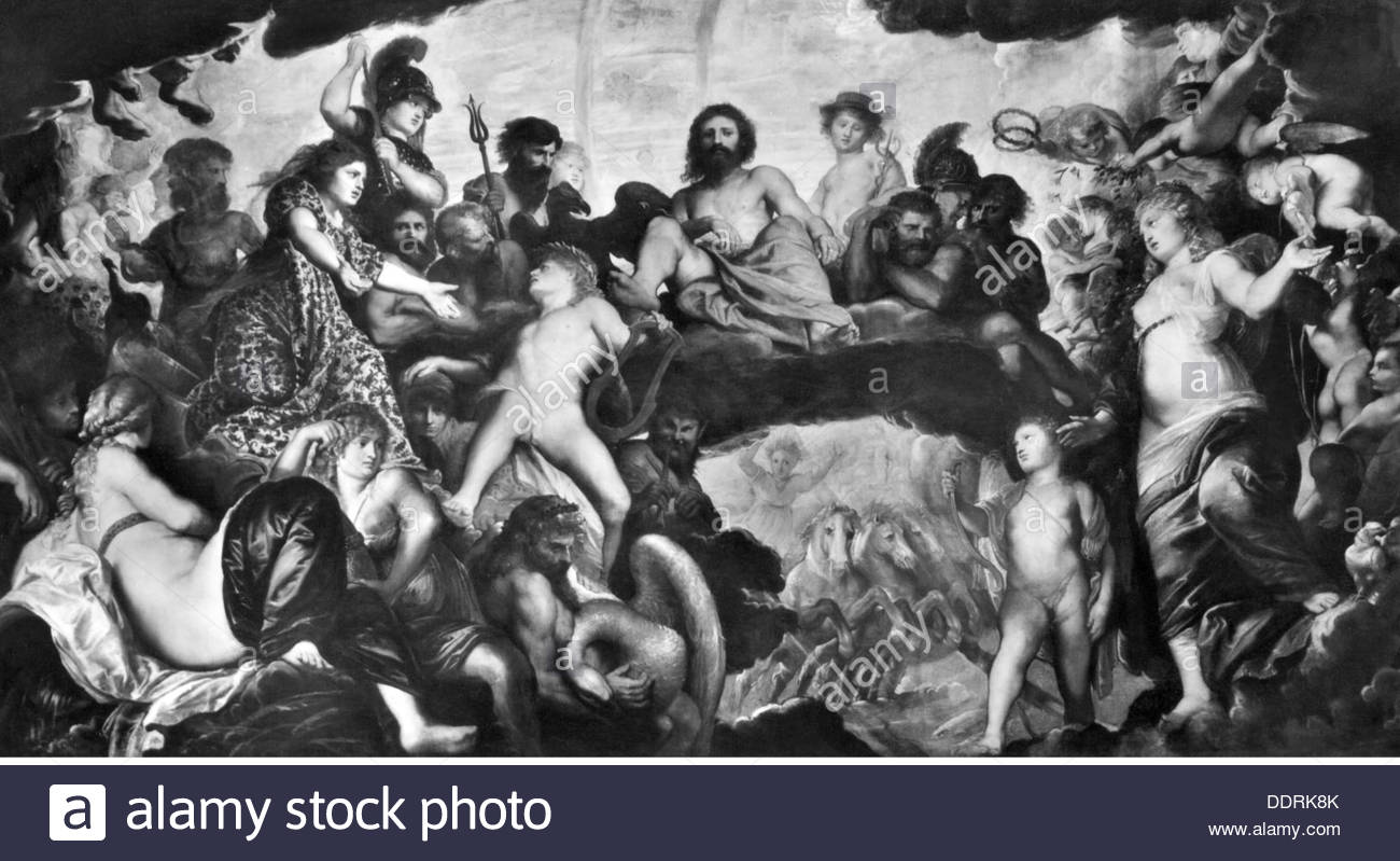 1300x799 Religion Ancient World Greek Mythology The Council Of The Gods - Greek Mythology Painting