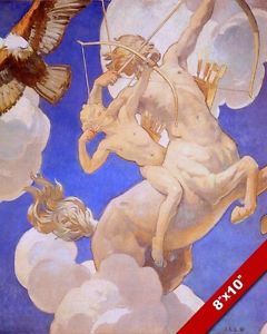 240x300 Chiron Centaur Amp Achilles Greek Mythology Painting Art Print - Greek Mythology Painting