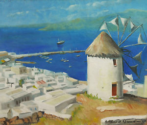 300x255 Besnard Giraudias Oil Painting Greek Landscape Greece - Greek Oil Painting