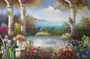 300x198 The Greek Garden, Original Handmade Oil Painting On Canvas Artwork - Greek Oil Painting