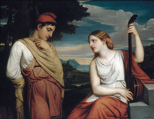 500x387 The Greek Lovers 1846 Painting Henry Peters Gray Oil Paintings - Greek Oil Painting