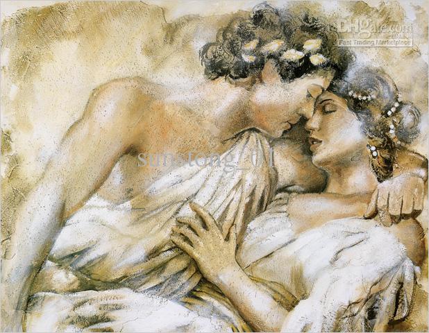 618x480 2018 Popular Hotel Wall Art Impression Ancient Greek Lovers Oil - Greek Painting