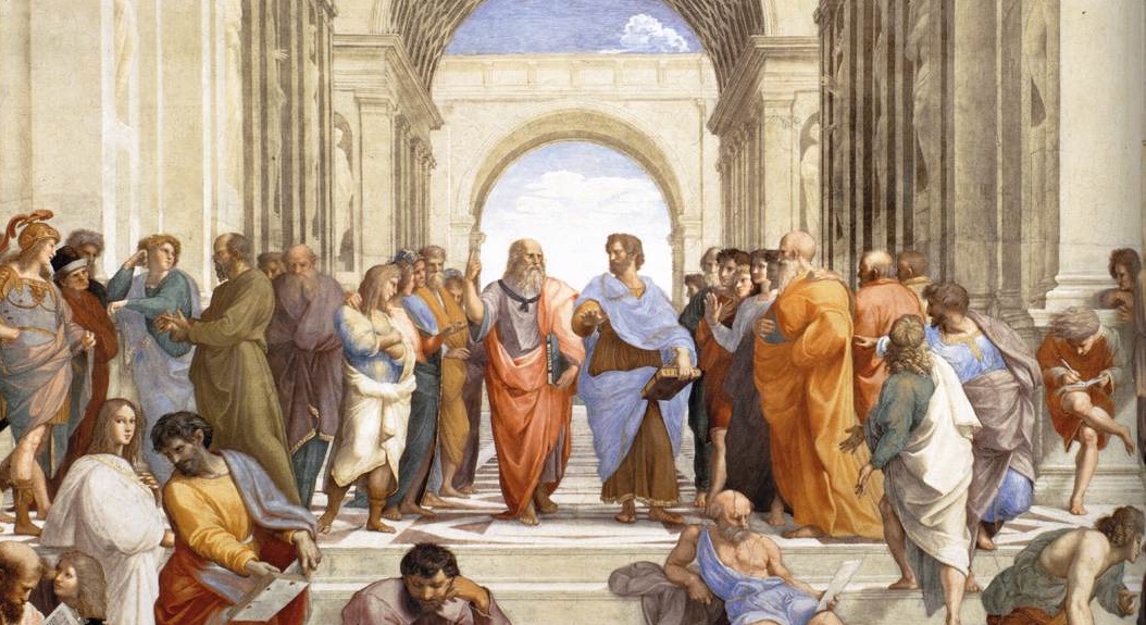 1054x575 Ancient Greek Pioneers Of Happiness - Greek Philosophers Painting