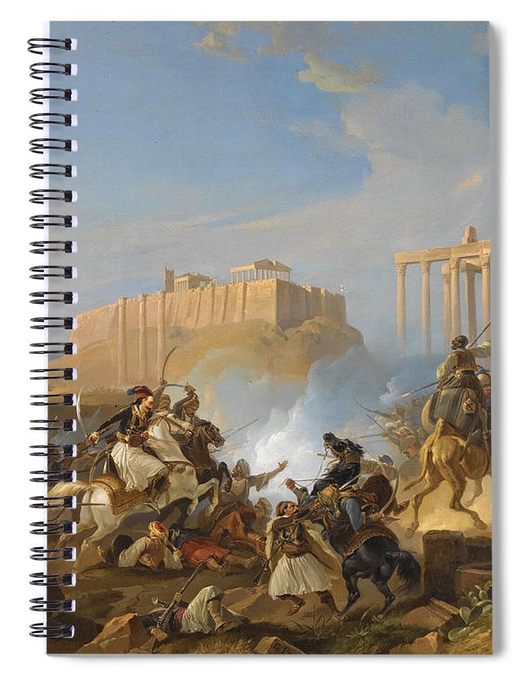 770x1000 Battle Scene From The Greek War Of Independence Spiral Notebook - Greek War Painting