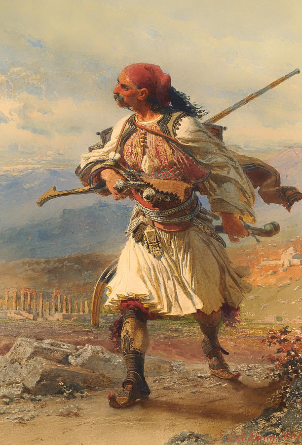 612x900 Greek Warrior Painting By Mountain Dreams - Greek Warrior Painting