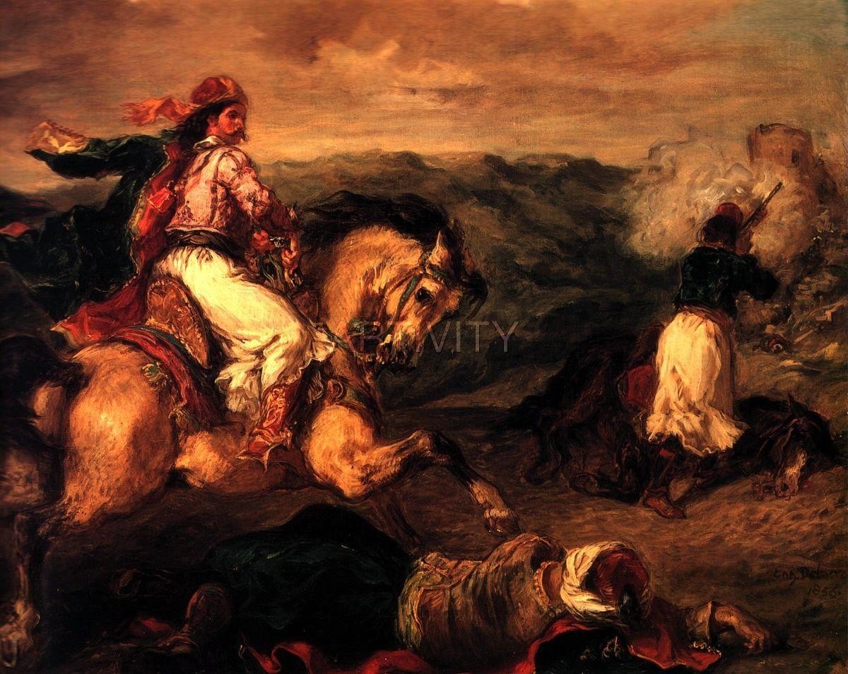 1200x954 Mounted Greek Warrior, Delacroix On Sale - Greek Warrior Painting