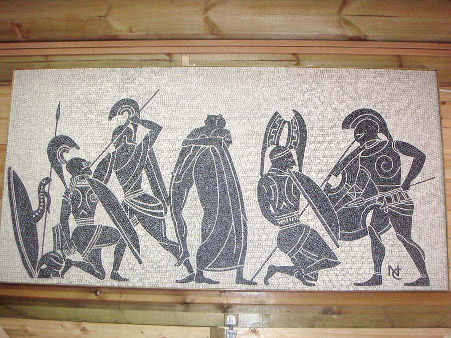 900x675 Warrior Greek Scene Painting By Anastasia Pantikidou - Greek Warrior Painting