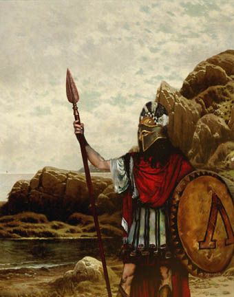 340x432 Ancheint History Of Greek Images In The Annals Of History Are - Greek Warrior Painting