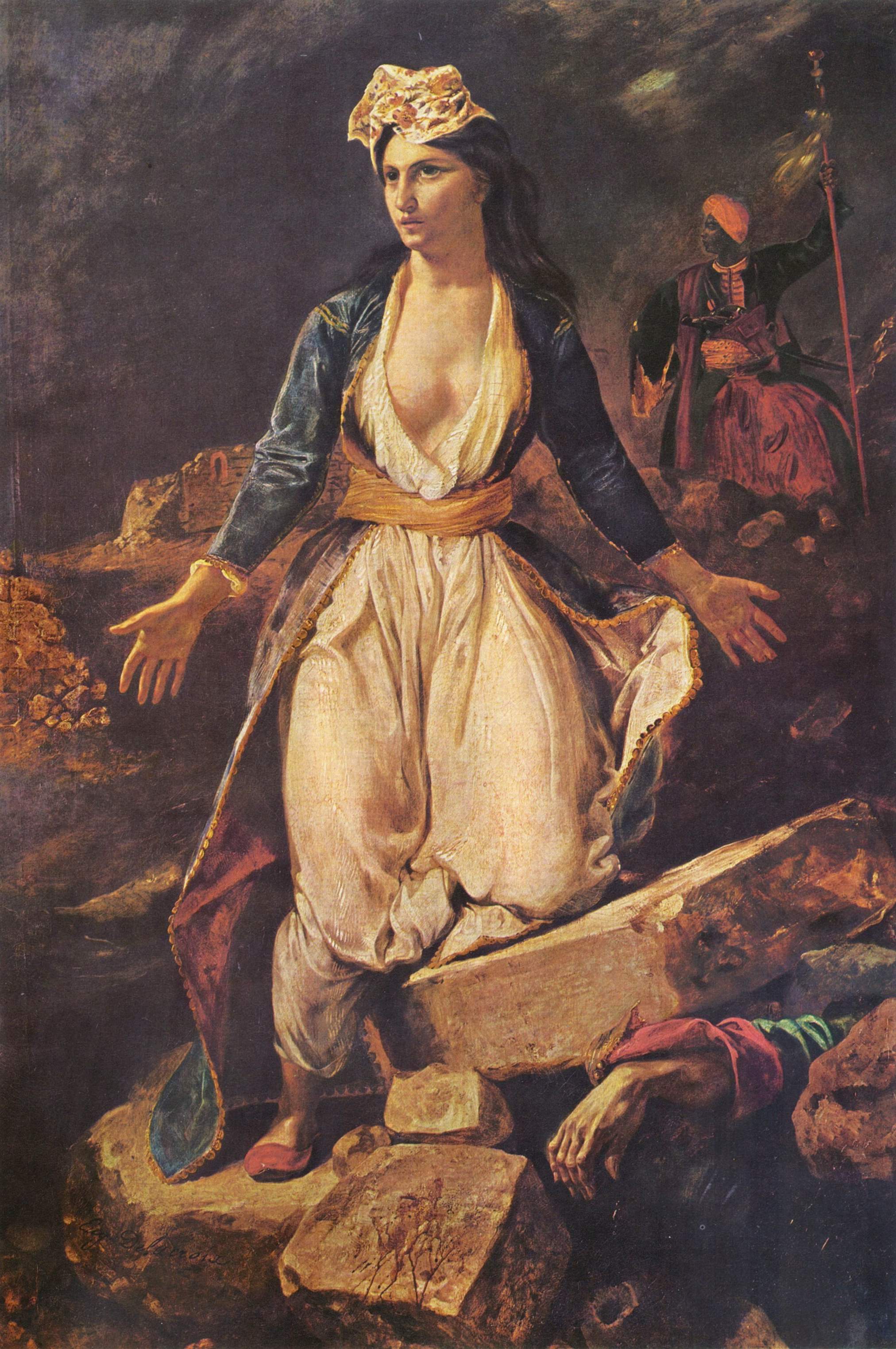 2024x3047 Greece On The Ruins Of Missolonghi - Greek Woman Painting