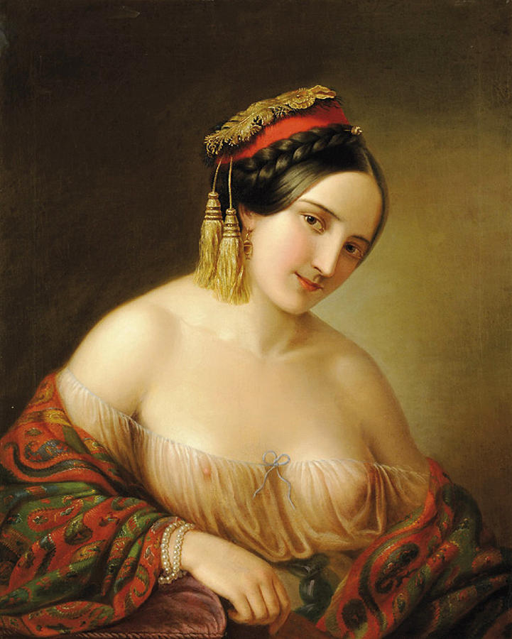 721x900 Greek Woman Painting By Jakab Marastoni - Greek Woman Painting