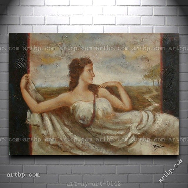 640x640 Oil Painting Of Ancient Greek Woman Portrait Canvas Art Umbrella - Greek Woman Painting