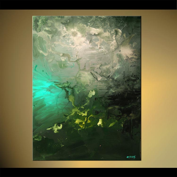 750x750 Painting - Green Abstract Painting