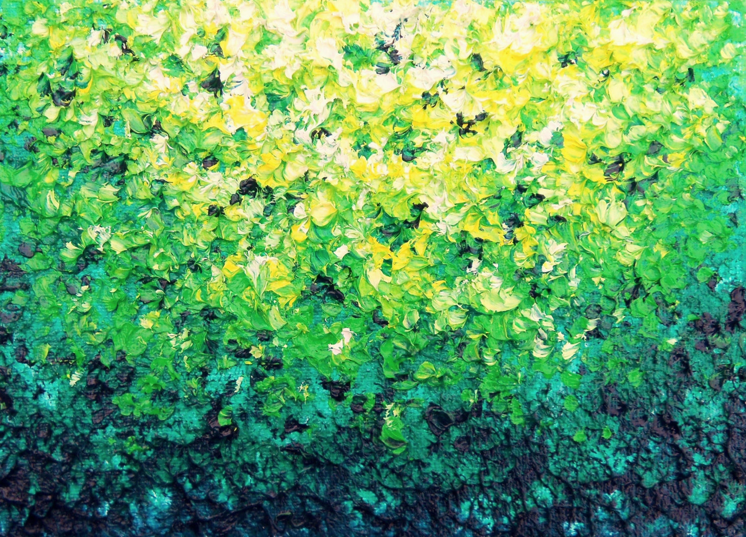 1500x1079 Abstract Expressionism Modern Art Print Green Abstract - Green Abstract Painting