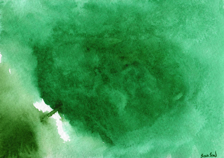 900x635 Abstract Green Painting By Sean Seal - Green Abstract Painting