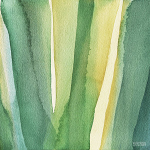 300x300 Green Teal And Yellow Abstract Painting By Beverly Brown Prints - Green And Yellow Painting