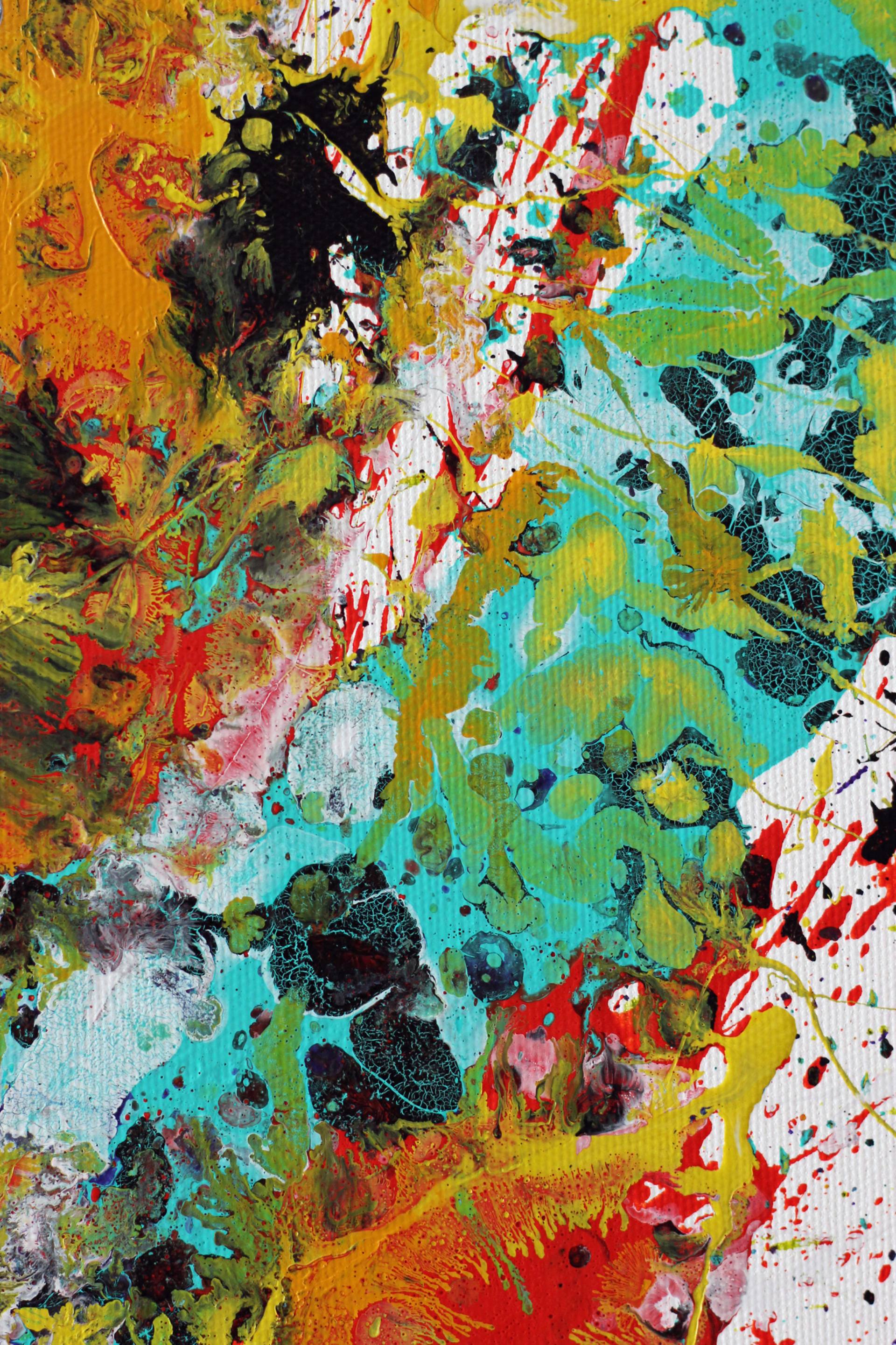 1920x2881 Saatchi Art Action Painting In Green And Yellow. Painting By - Green And Yellow Painting