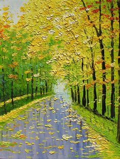 236x312 Vibrant Oil Finger Paintings By Iris Scott Iris, Finger And Oil - Green And Yellow Painting