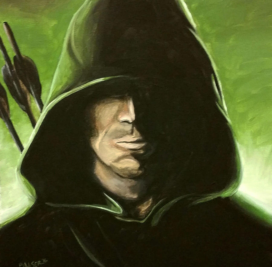 900x884 Green Arrow Painting By Rebecca Blaser - Green Arrow Painting