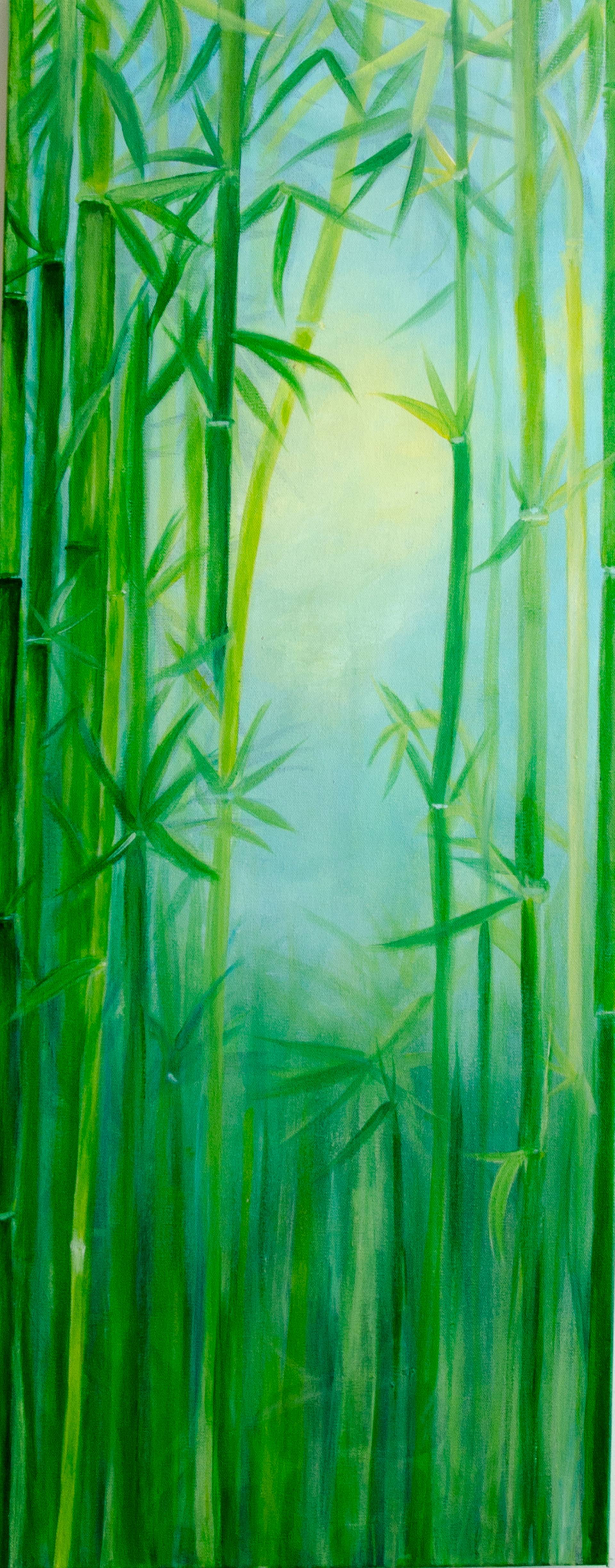 1920x4891 Saatchi Art Green Bamboo Painting By Arohika Verma - Green Bamboo Painting