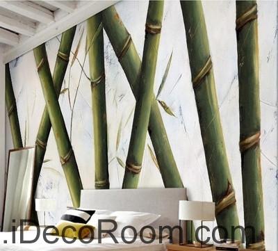 400x361 Small Fresh And Beautiful Pattern Green Bamboo Bamboo Oil Painting - Green Bamboo Painting