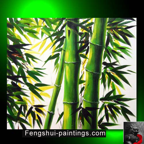 500x500 Bamboo Painting, Chinese Bamboo Painting, Feng Shui Painting - Green Bamboo Painting