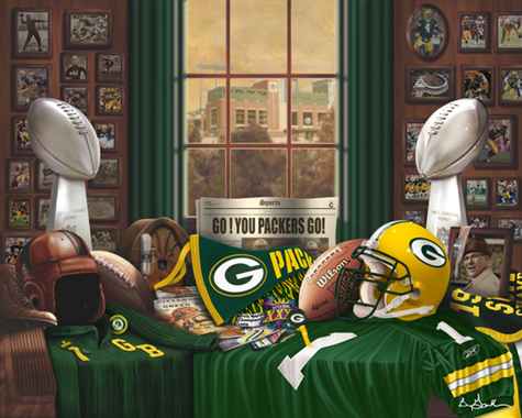 475x380 Green Bay Packer Traditions Art Print Painting Poster - Green Bay Packers Painting